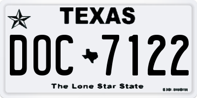 TX license plate DOC7122