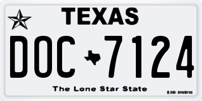 TX license plate DOC7124