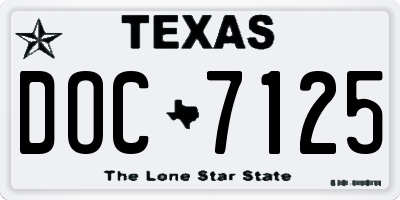 TX license plate DOC7125