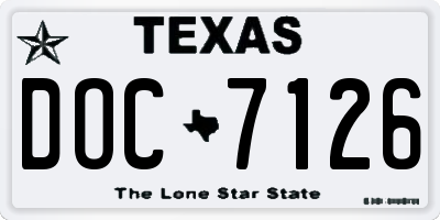 TX license plate DOC7126