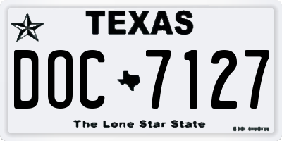 TX license plate DOC7127