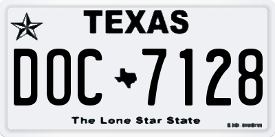 TX license plate DOC7128