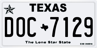 TX license plate DOC7129