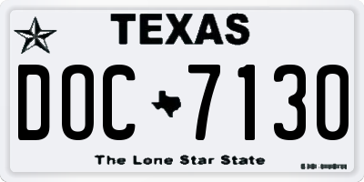 TX license plate DOC7130