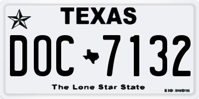TX license plate DOC7132