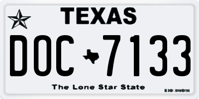 TX license plate DOC7133