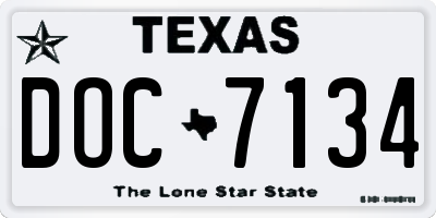 TX license plate DOC7134