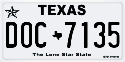 TX license plate DOC7135