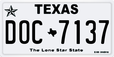 TX license plate DOC7137