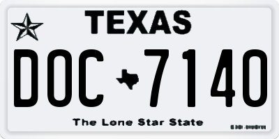TX license plate DOC7140