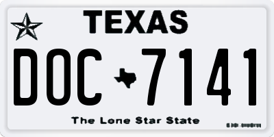 TX license plate DOC7141