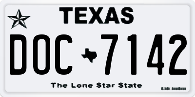 TX license plate DOC7142