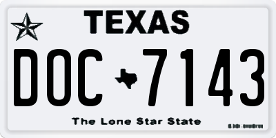 TX license plate DOC7143