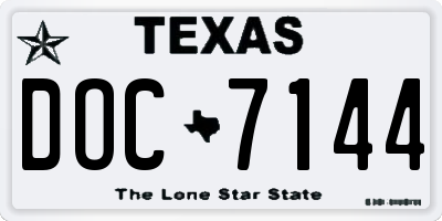 TX license plate DOC7144