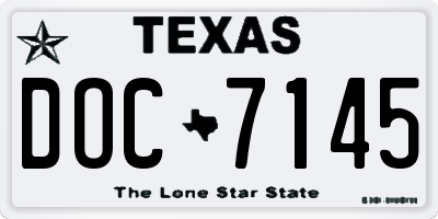 TX license plate DOC7145