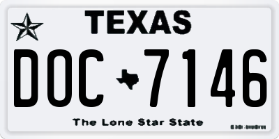 TX license plate DOC7146