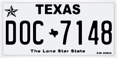 TX license plate DOC7148