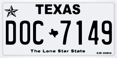 TX license plate DOC7149
