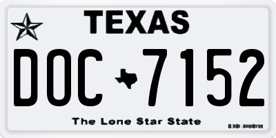 TX license plate DOC7152