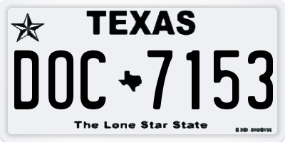 TX license plate DOC7153