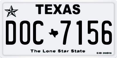 TX license plate DOC7156