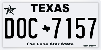 TX license plate DOC7157