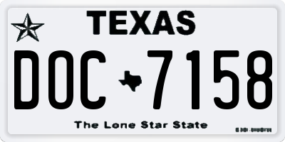 TX license plate DOC7158