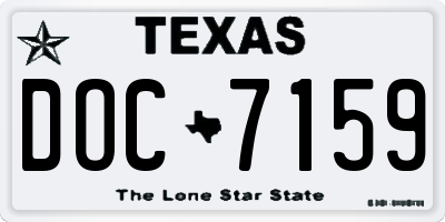 TX license plate DOC7159