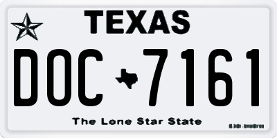 TX license plate DOC7161