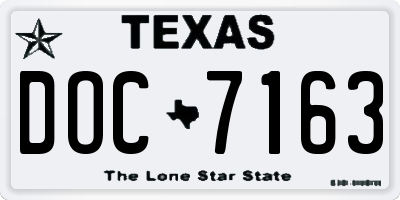TX license plate DOC7163