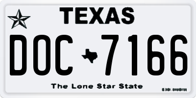 TX license plate DOC7166
