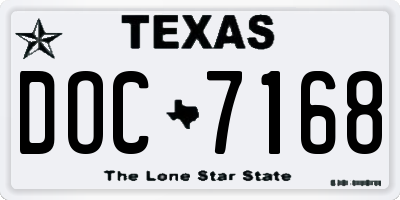 TX license plate DOC7168