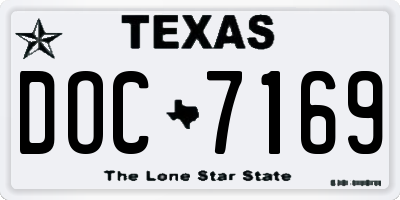 TX license plate DOC7169