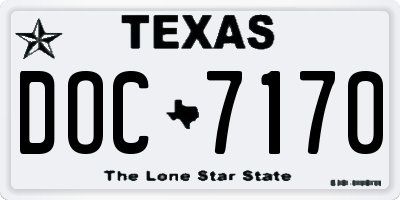 TX license plate DOC7170