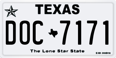 TX license plate DOC7171