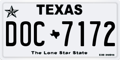 TX license plate DOC7172