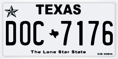 TX license plate DOC7176