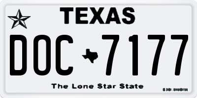 TX license plate DOC7177
