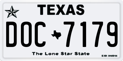TX license plate DOC7179