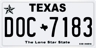 TX license plate DOC7183
