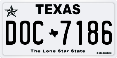 TX license plate DOC7186