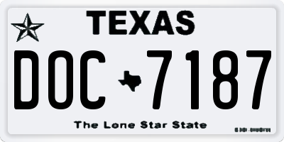 TX license plate DOC7187