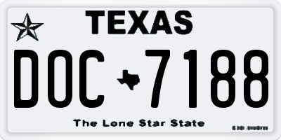 TX license plate DOC7188