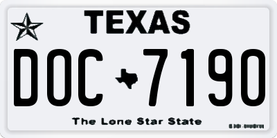TX license plate DOC7190