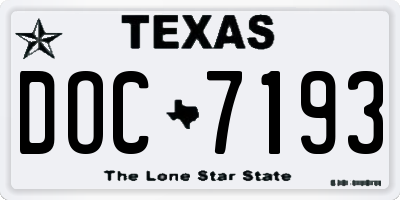 TX license plate DOC7193