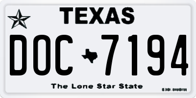 TX license plate DOC7194