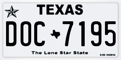 TX license plate DOC7195