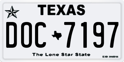 TX license plate DOC7197