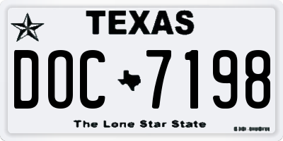 TX license plate DOC7198