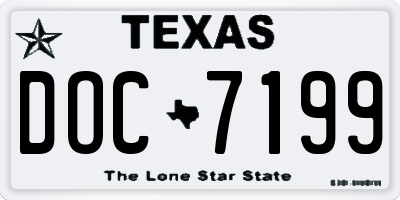 TX license plate DOC7199